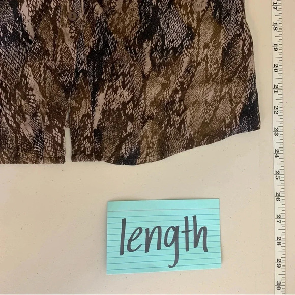 Y2K Babydoll Snake Print Gathered Front Buttoned Shirt Blouse Top Size Small - Picture 8 of 12